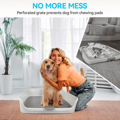 ALL FOR PAWS Pee Pad Holder, XL Dog Litter Box, Puppy Pads Holder, Puppy Potty Tray for Small/Medium Dog Potty Training, 25" x 25"