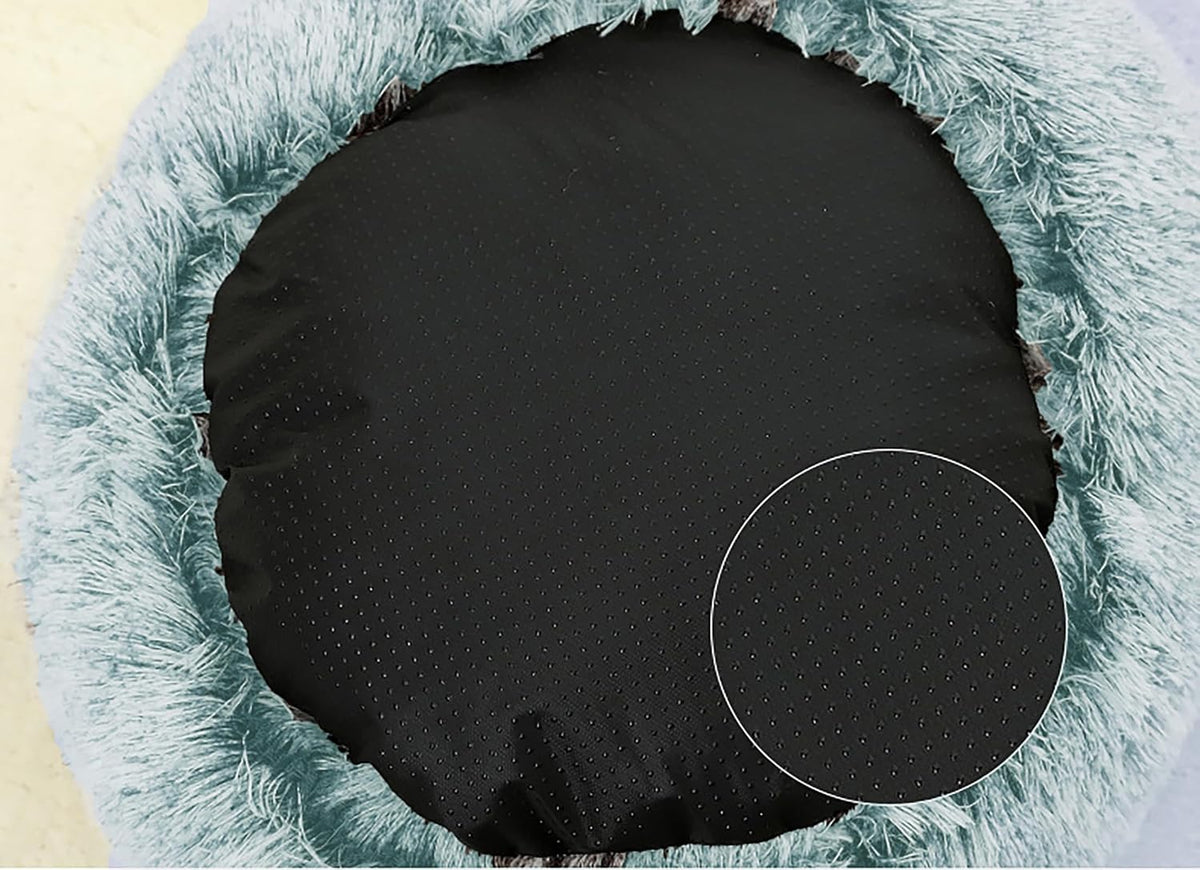 Dog Cave Bed for Small Dogs Cats Pets, Anti Anxiety Calming Plush Dog Beds, Fluffy Covered Hooded Cozy Burrow Puppy Beds, Anti-Slip Bottom Washable Pet Sleeping Bag (20" D, Grey)