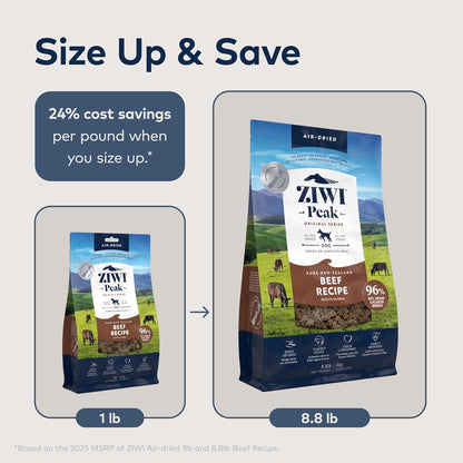 Peak Air-Dried Dog Food – Beef - All Natural, High Protein, Grain Free, Limited Ingredient w/ Superfoods (16oz)