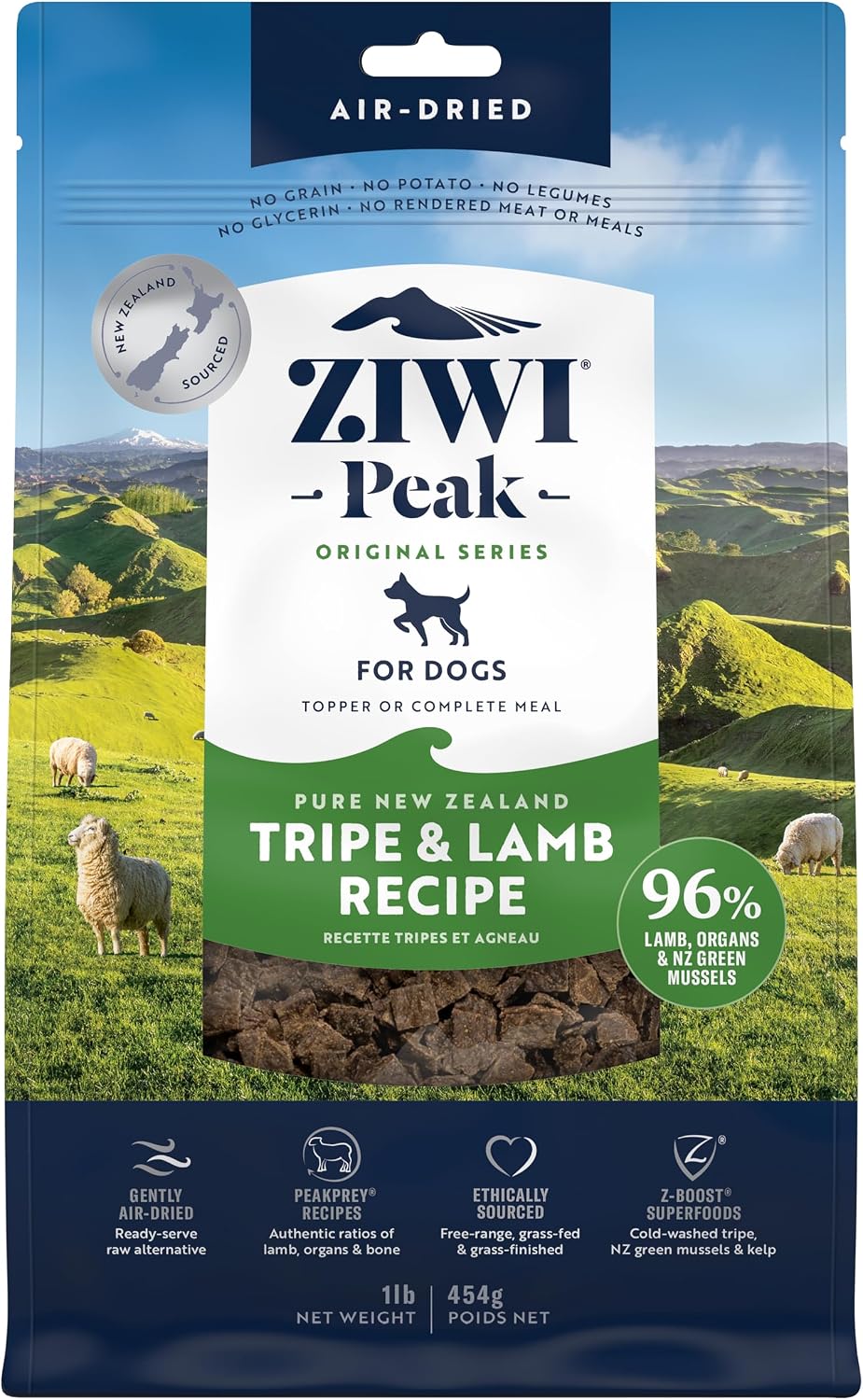 Peak Air-Dried Dog Food – Beef - All Natural, High Protein, Grain Free, Limited Ingredient w/ Superfoods (16oz)