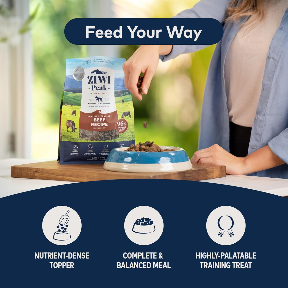 Peak Air-Dried Dog Food – Beef - All Natural, High Protein, Grain Free, Limited Ingredient w/ Superfoods (16oz)
