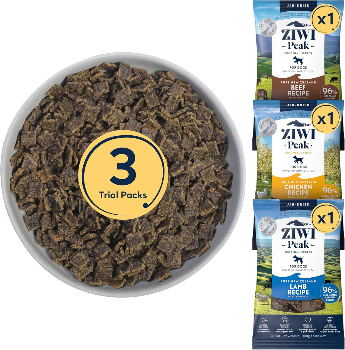 Peak Air-Dried Dog Food – Beef - All Natural, High Protein, Grain Free, Limited Ingredient w/ Superfoods (16oz)