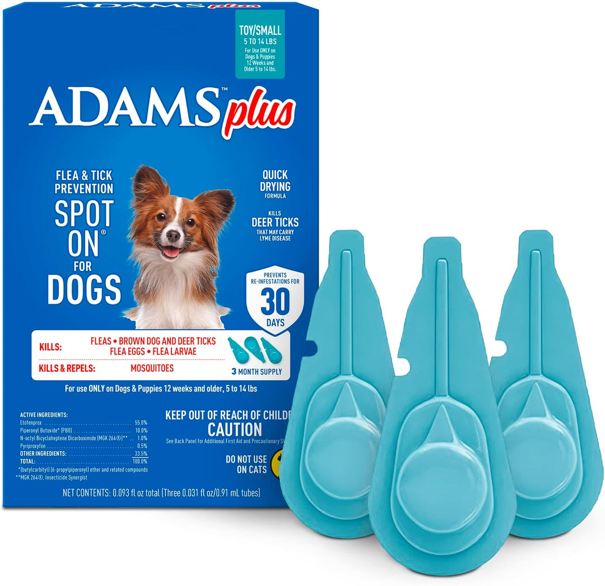 Plus Flea & Tick Prevention Spot On for Toy/Small Dogs, 3 Pack
