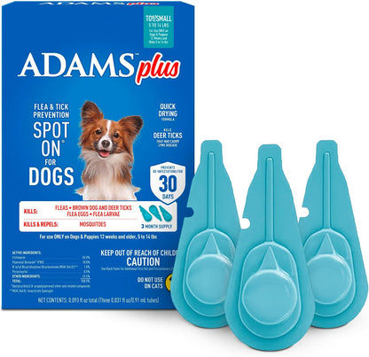 Plus Flea & Tick Prevention Spot On for Toy/Small Dogs, 3 Pack