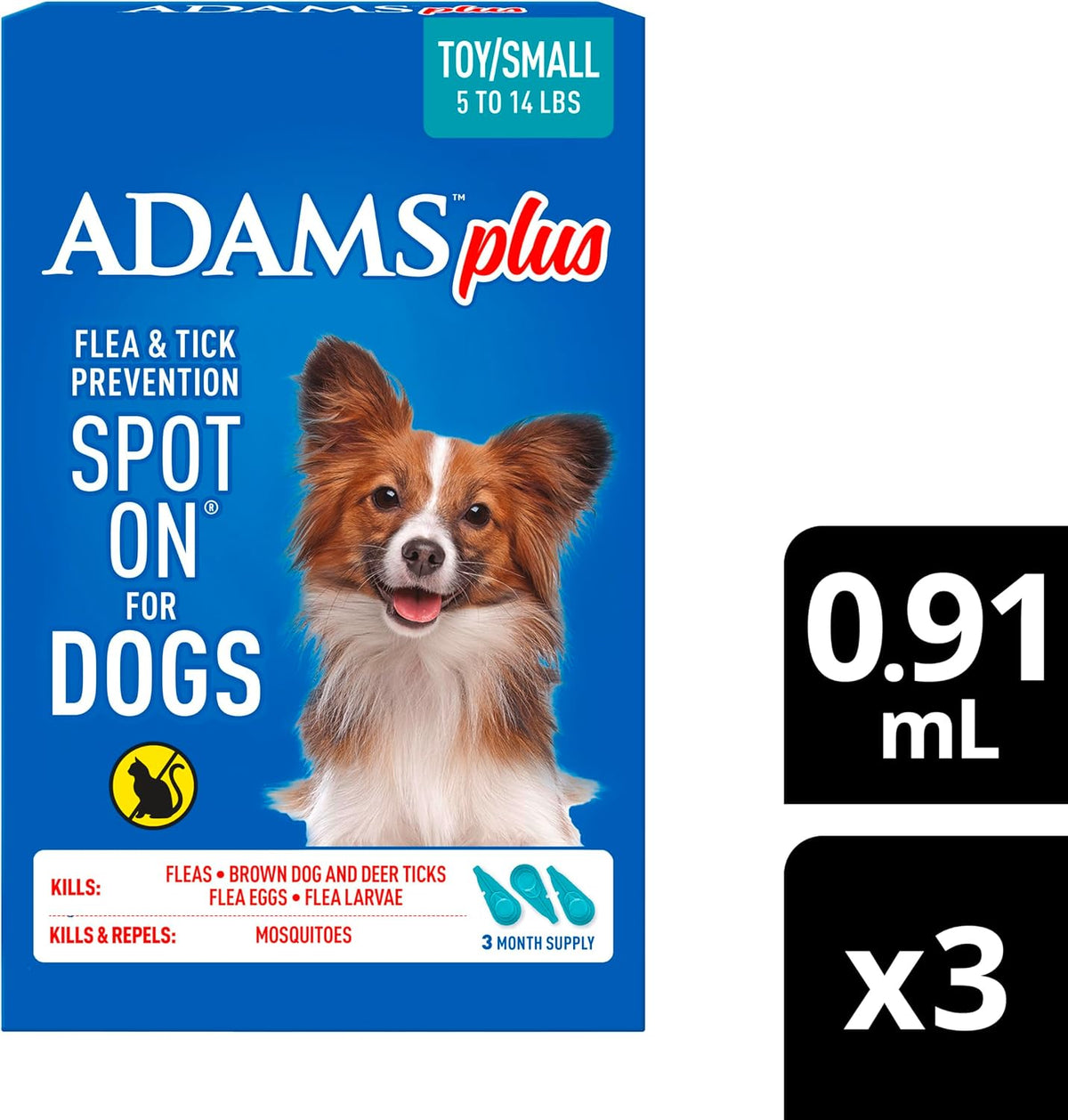Plus Flea & Tick Prevention Spot On for Toy/Small Dogs, 3 Pack