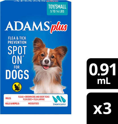 Plus Flea & Tick Prevention Spot On for Toy/Small Dogs, 3 Pack