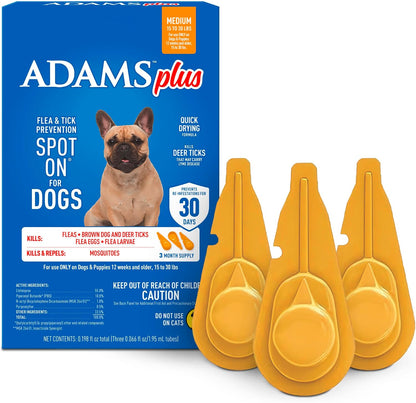 Plus Flea & Tick Prevention Spot On for Toy/Small Dogs, 3 Pack