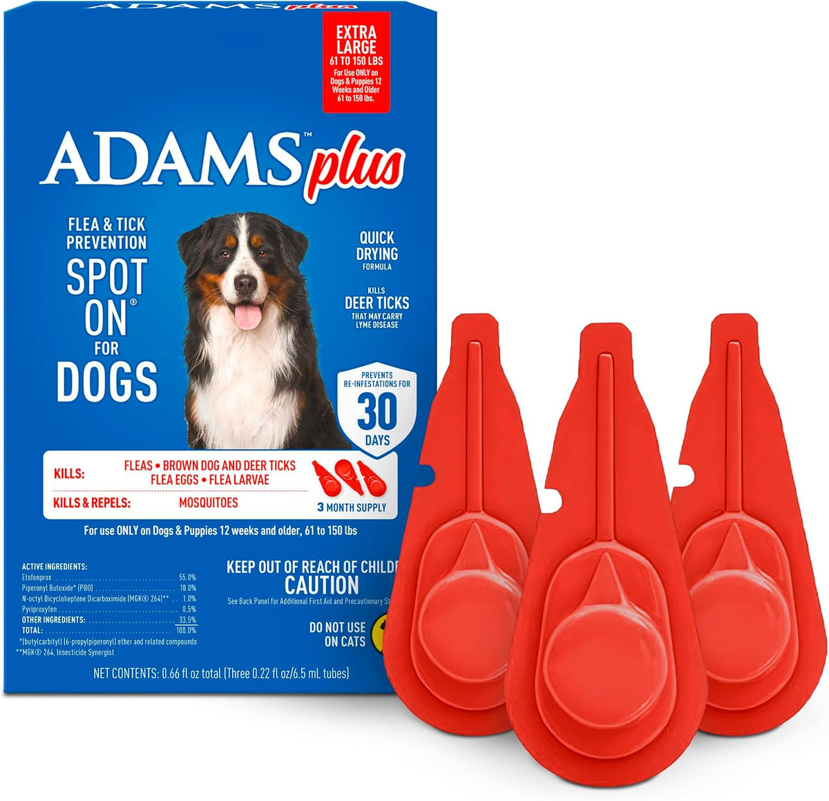 Plus Flea & Tick Prevention Spot On for Toy/Small Dogs, 3 Pack