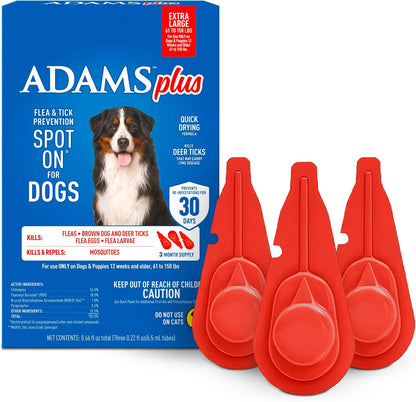 Plus Flea & Tick Prevention Spot On for Toy/Small Dogs, 3 Pack