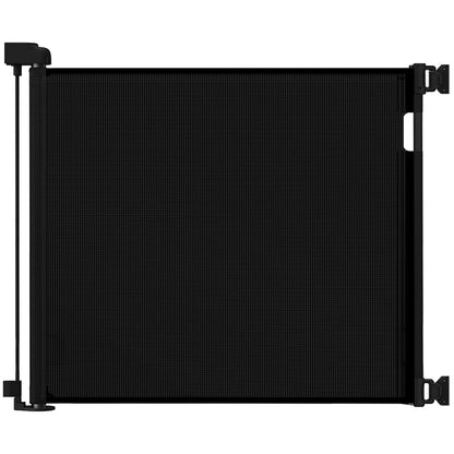 Retractable Baby Gate for Doorways and Stairs, Mesh Safety Gate for Pet, Indoor & Outdoor Use, One-Hand Operation, Easy Installation, 33.6" Tall, Expands to 55" Wide（Black,33.6"x55"