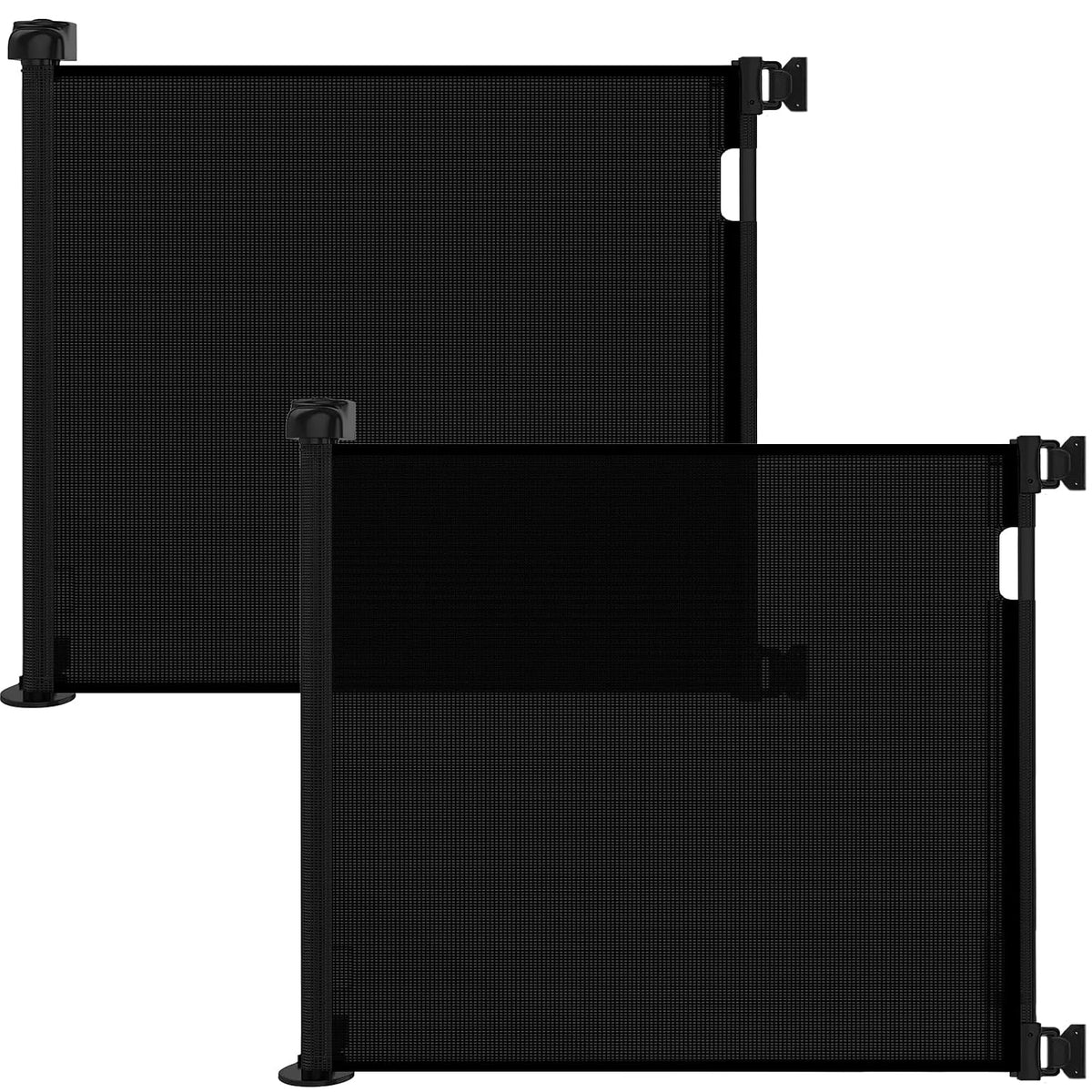 Retractable Baby Gate for Doorways and Stairs, Mesh Safety Gate for Pet, Indoor & Outdoor Use, One-Hand Operation, Easy Installation, 33.6" Tall, Expands to 55" Wide（Black,33.6"x55"