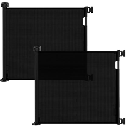 Retractable Baby Gate for Doorways and Stairs, Mesh Safety Gate for Pet, Indoor & Outdoor Use, One-Hand Operation, Easy Installation, 33.6" Tall, Expands to 55" Wide（Black,33.6"x55"