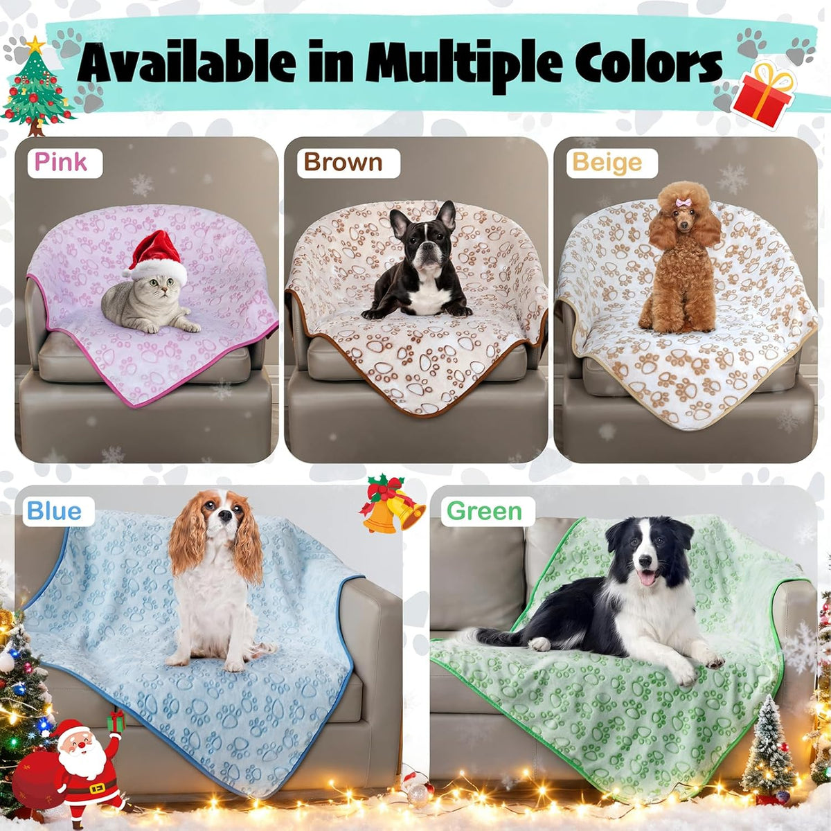 ® Premium Soft Dog Blanket Washable, 40"x32" Cat Blanket for Indoor Cats Large Medium Small Dog Puppy Essentials (Grey)