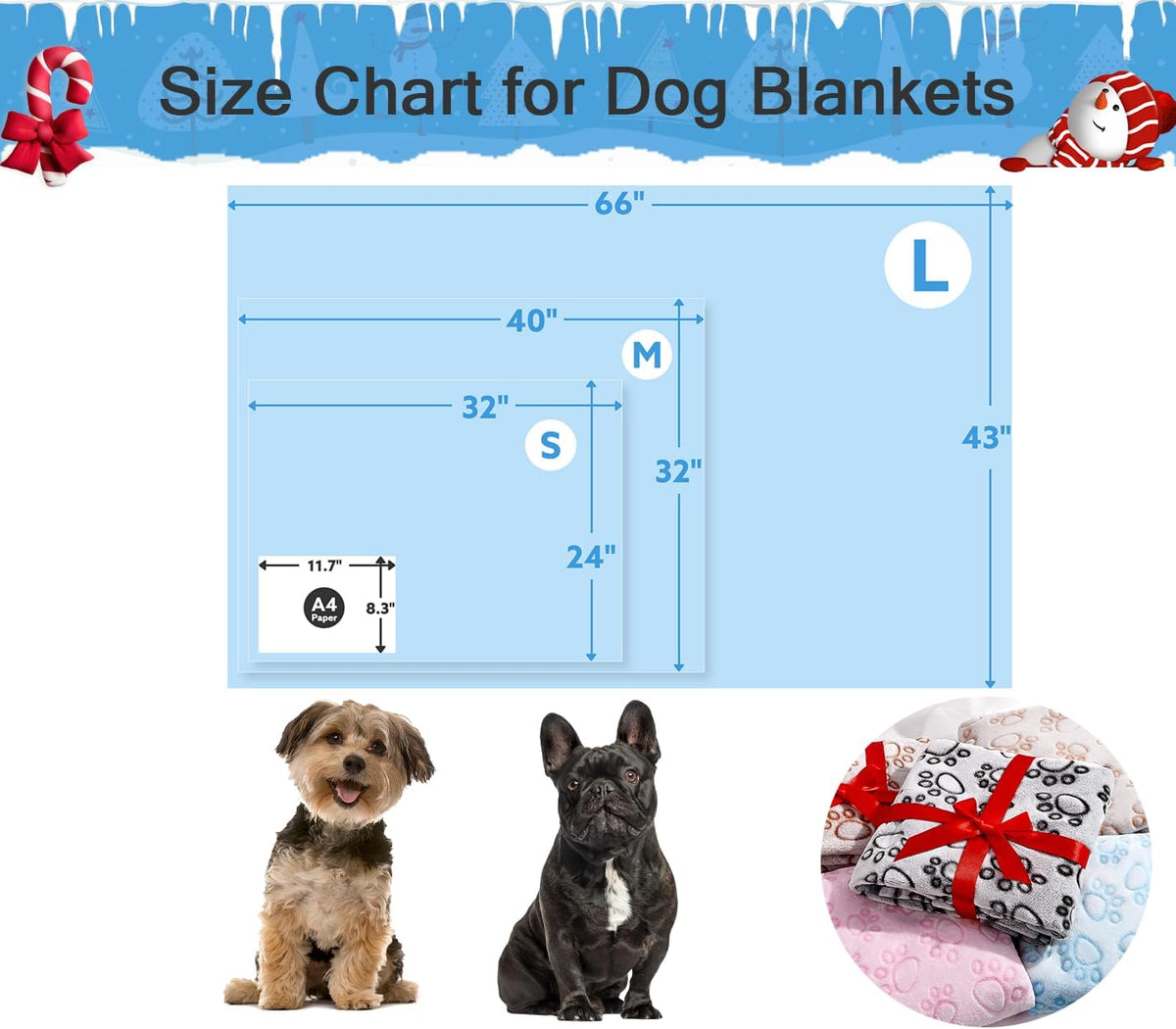 ® Premium Soft Dog Blanket Washable, 40"x32" Cat Blanket for Indoor Cats Large Medium Small Dog Puppy Essentials (Grey)