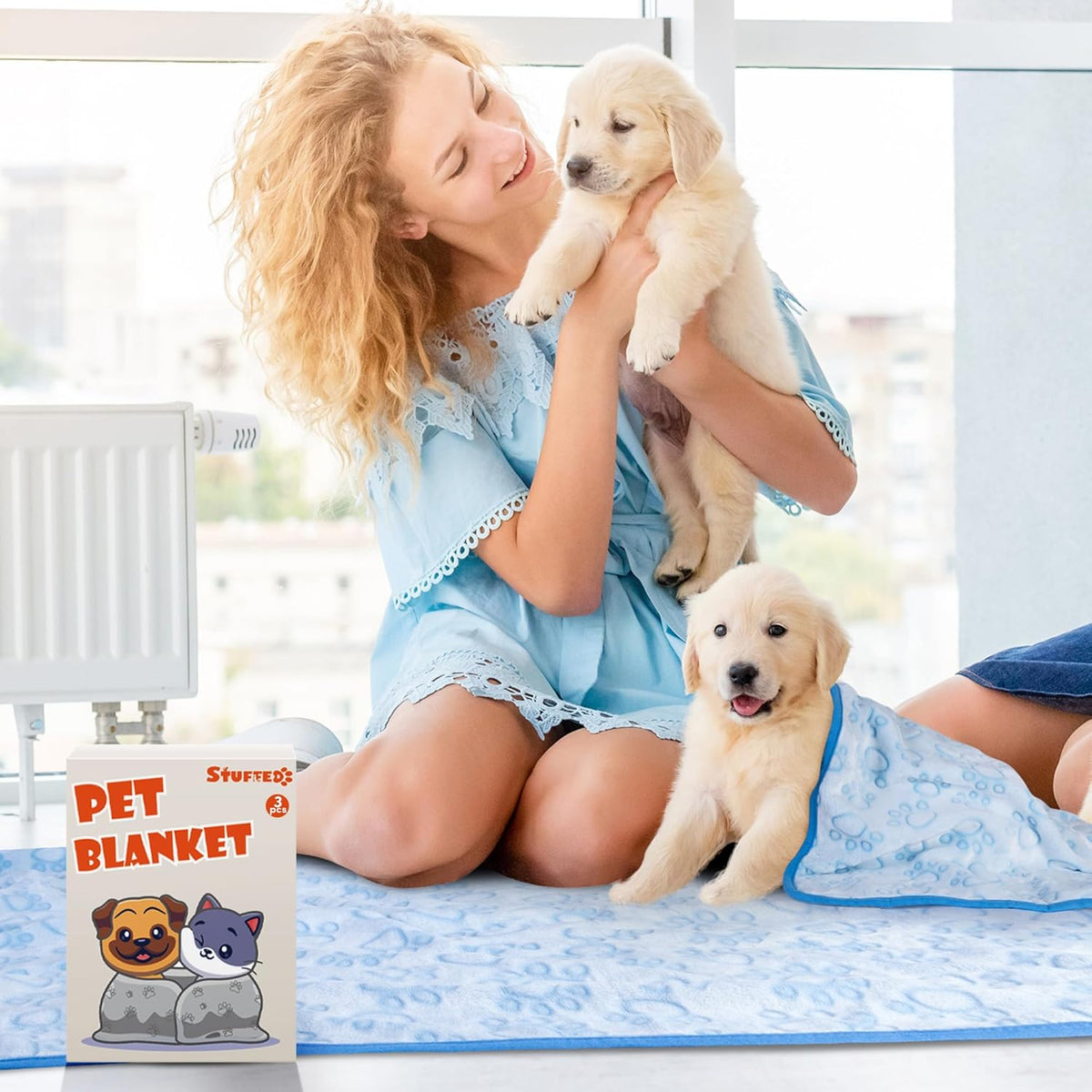 ® Premium Soft Dog Blanket Washable, 40"x32" Cat Blanket for Indoor Cats Large Medium Small Dog Puppy Essentials (Grey)