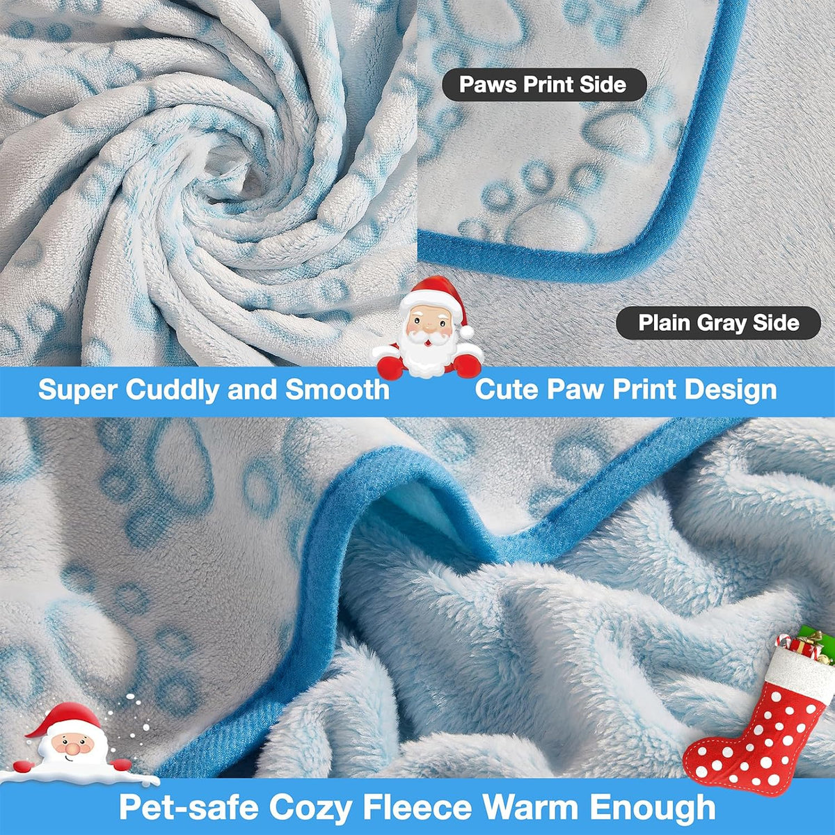 ® Premium Soft Dog Blanket Washable, 40"x32" Cat Blanket for Indoor Cats Large Medium Small Dog Puppy Essentials (Grey)
