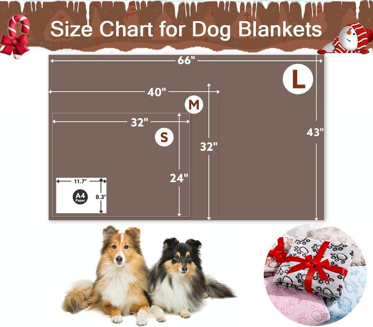 ® Premium Soft Dog Blanket Washable, 40"x32" Cat Blanket for Indoor Cats Large Medium Small Dog Puppy Essentials (Grey)