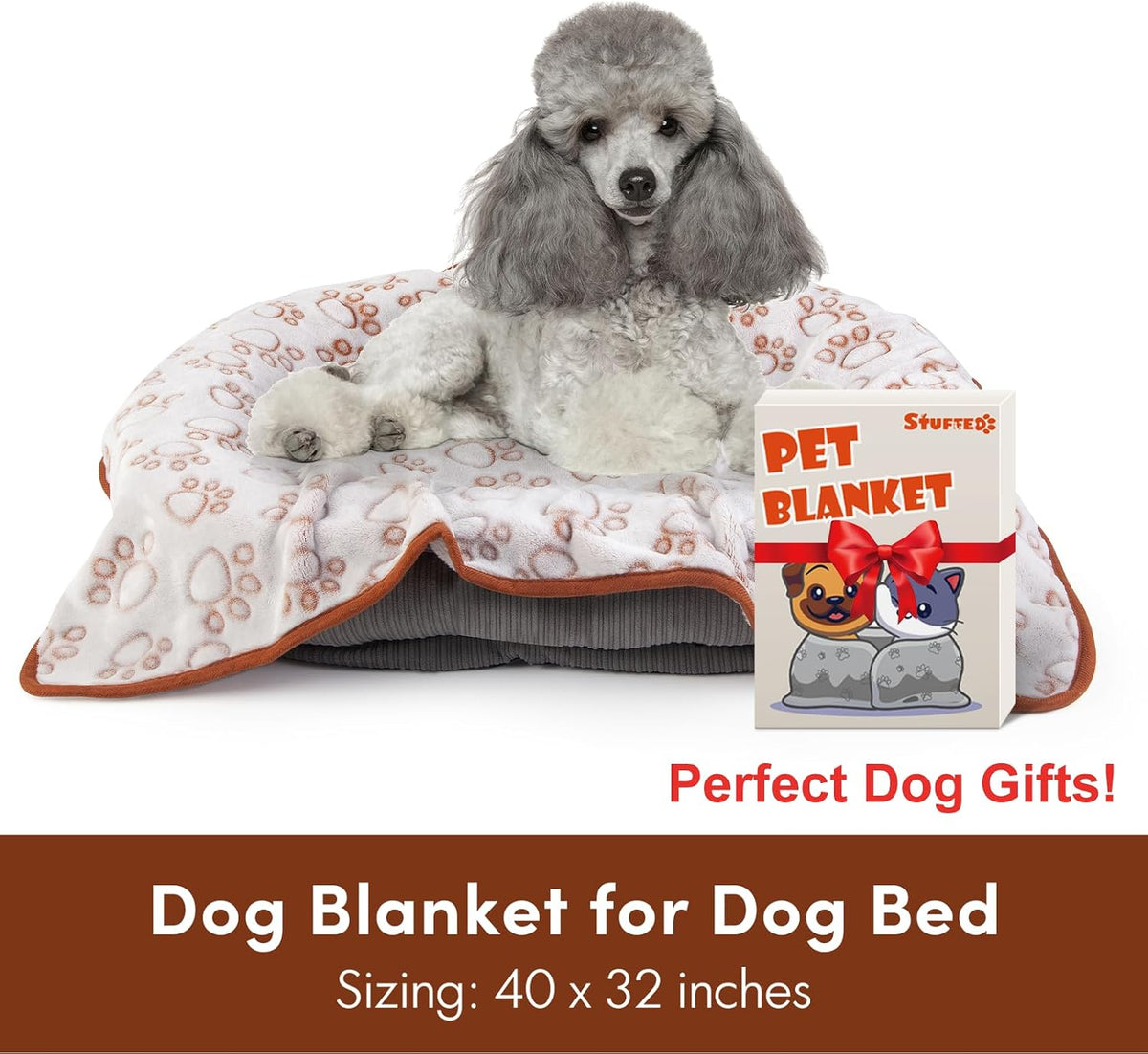 ® Premium Soft Dog Blanket Washable, 40"x32" Cat Blanket for Indoor Cats Large Medium Small Dog Puppy Essentials (Grey)