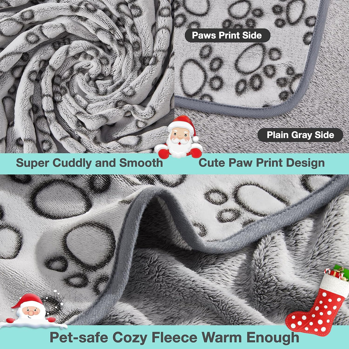 ® Premium Soft Dog Blanket Washable, 40"x32" Cat Blanket for Indoor Cats Large Medium Small Dog Puppy Essentials (Grey)