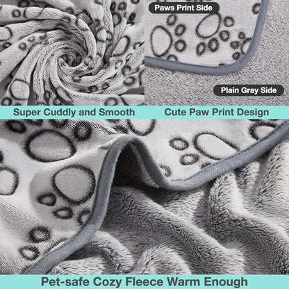 ® Premium Soft Dog Blanket Washable, 40"x32" Cat Blanket for Indoor Cats Large Medium Small Dog Puppy Essentials (Grey)