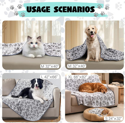 ® Premium Soft Dog Blanket Washable, 40"x32" Cat Blanket for Indoor Cats Large Medium Small Dog Puppy Essentials (Grey)