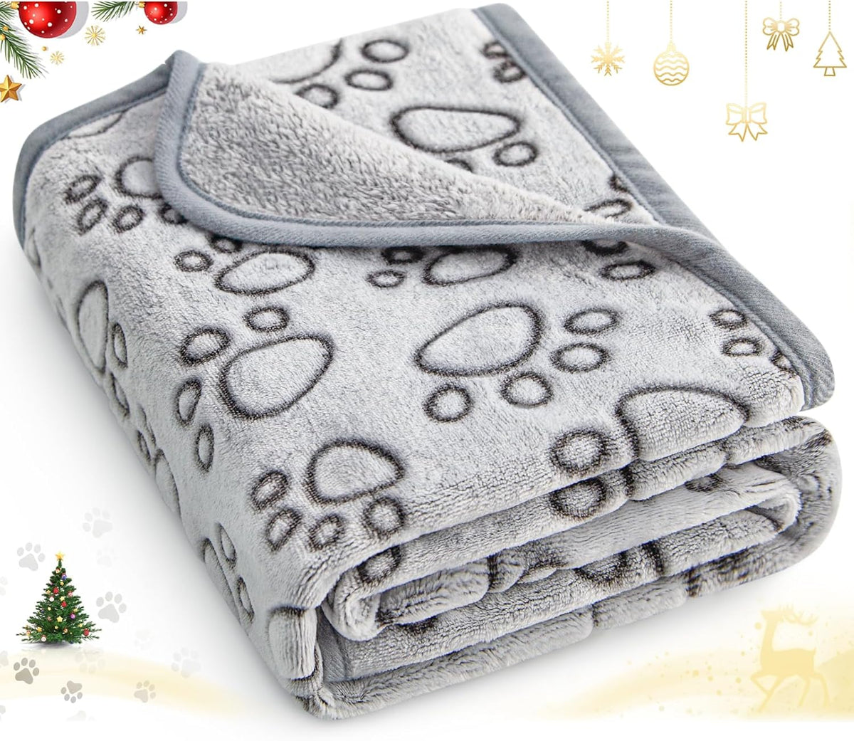 ® Premium Soft Dog Blanket Washable, 40"x32" Cat Blanket for Indoor Cats Large Medium Small Dog Puppy Essentials (Grey)