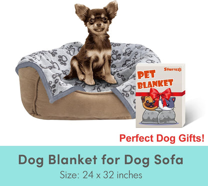 ® Premium Soft Dog Blanket Washable, 40"x32" Cat Blanket for Indoor Cats Large Medium Small Dog Puppy Essentials (Grey)