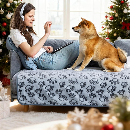 ® Premium Soft Dog Blanket Washable, 40"x32" Cat Blanket for Indoor Cats Large Medium Small Dog Puppy Essentials (Grey)