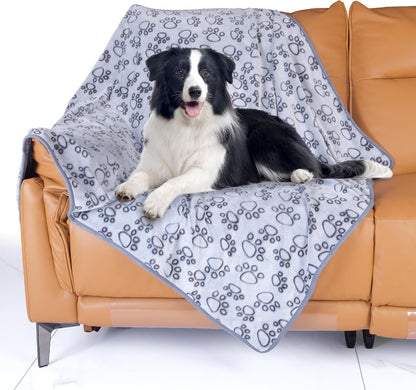 ® Premium Soft Dog Blanket Washable, 40"x32" Cat Blanket for Indoor Cats Large Medium Small Dog Puppy Essentials (Grey)