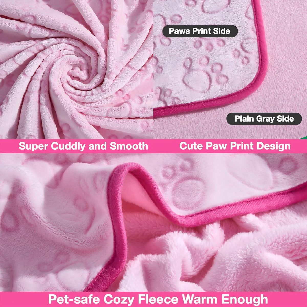 ® Premium Soft Dog Blanket Washable, 40"x32" Cat Blanket for Indoor Cats Large Medium Small Dog Puppy Essentials (Grey)
