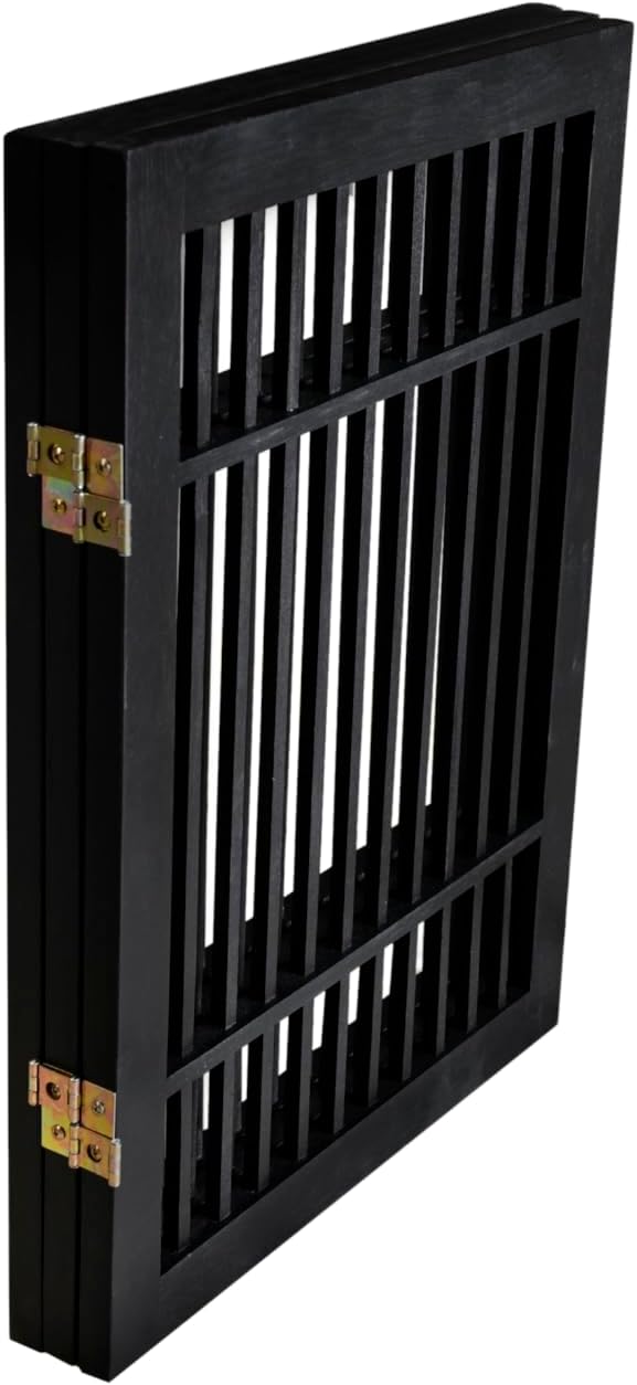 Freestanding Wooden Dog Gate Foldable Indoor Pet Gate No Drill Expandable Barrier for Doorways Stairs Hallways Portable Wood Fence for Small Dogs & Puppies (Brown Pet Gate, 4 Panel 24" Tall)