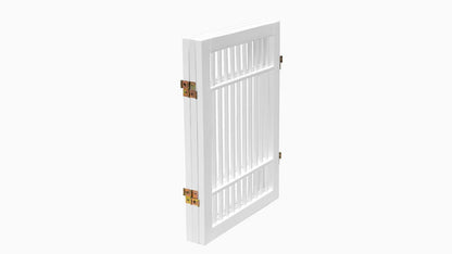 Freestanding Wooden Dog Gate Foldable Indoor Pet Gate No Drill Expandable Barrier for Doorways Stairs Hallways Portable Wood Fence for Small Dogs & Puppies (Brown Pet Gate, 4 Panel 24" Tall)
