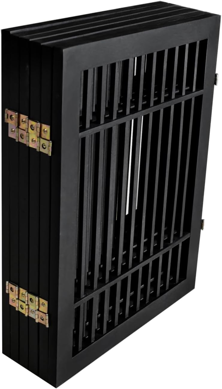 Freestanding Wooden Dog Gate Foldable Indoor Pet Gate No Drill Expandable Barrier for Doorways Stairs Hallways Portable Wood Fence for Small Dogs & Puppies (Brown Pet Gate, 4 Panel 24" Tall)