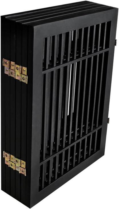 Freestanding Wooden Dog Gate Foldable Indoor Pet Gate No Drill Expandable Barrier for Doorways Stairs Hallways Portable Wood Fence for Small Dogs & Puppies (Brown Pet Gate, 4 Panel 24" Tall)