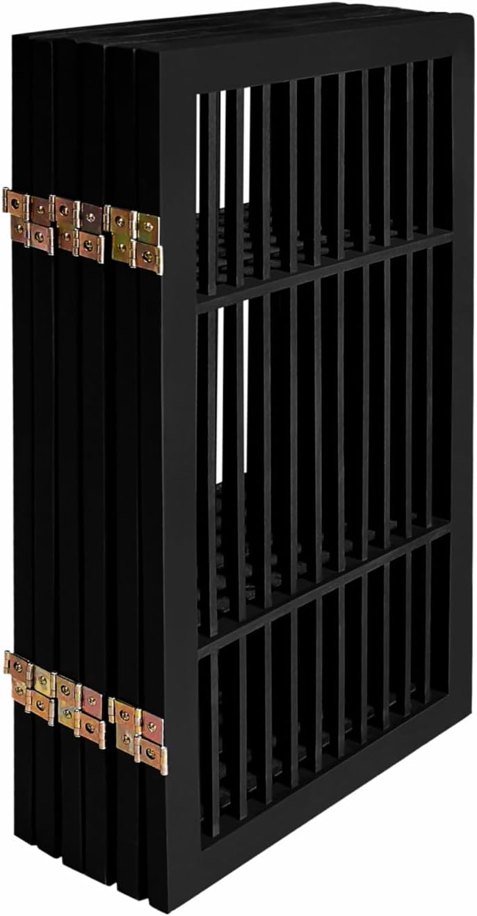 Freestanding Wooden Dog Gate Foldable Indoor Pet Gate No Drill Expandable Barrier for Doorways Stairs Hallways Portable Wood Fence for Small Dogs & Puppies (Brown Pet Gate, 4 Panel 24" Tall)