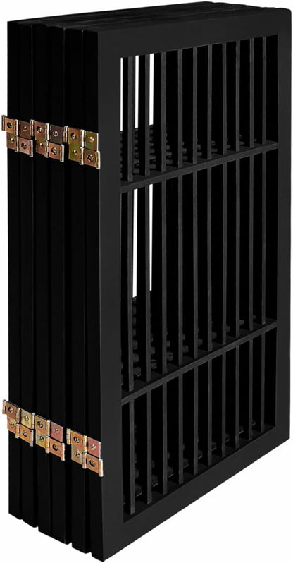 Freestanding Wooden Dog Gate Foldable Indoor Pet Gate No Drill Expandable Barrier for Doorways Stairs Hallways Portable Wood Fence for Small Dogs & Puppies (Brown Pet Gate, 4 Panel 24" Tall)