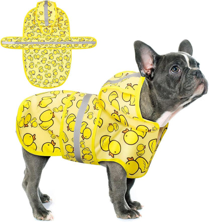 Dog Raincoat: Hooded Slicker Poncho, Durable Waterproof Jacket with Reflective Stripes for Safety, Convenient Leash Hole, and Adjustable Fit, Perfect for Small, Medium, and Large Dogs Yellow M