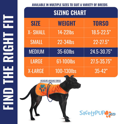 Blaze Orange Dog Vest. Reflective High Visibility in Hunting & Wooded Areas