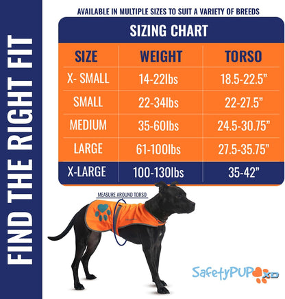 Blaze Orange Dog Vest. Reflective High Visibility in Hunting & Wooded Areas