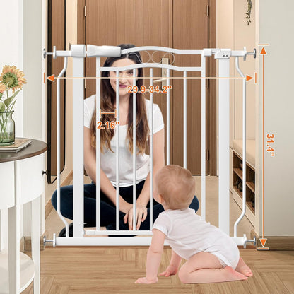 62.5"-71.6" Extra Wide Baby Gate & Dog Gate,Pressure Mounted No Drilling Pet Gate for Doorways & Large Openings, with Walk-Through, Auto-Close & Dual-Direction Swing, Black