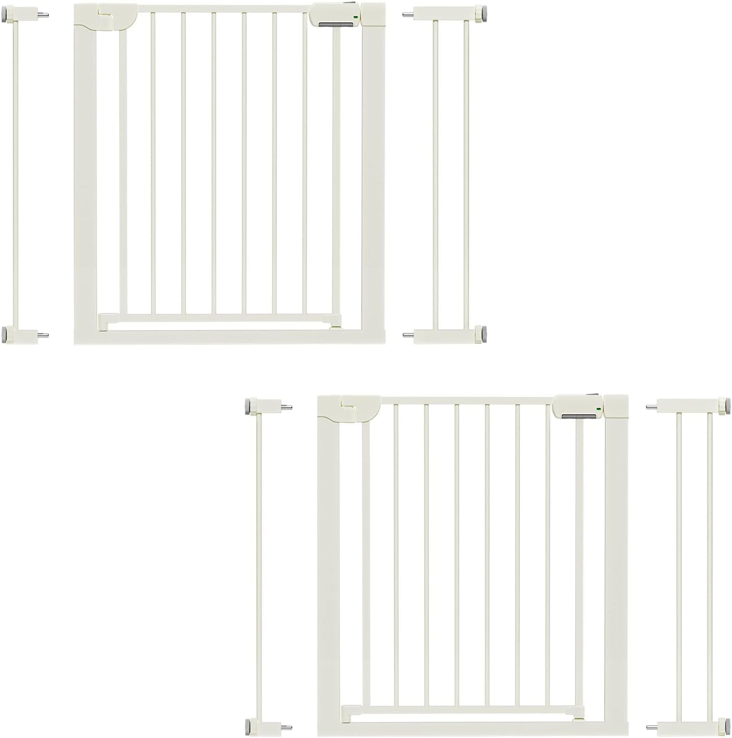 29.5-46" Magnetic Baby Gate for Stairs, Baby Safety Essentials, Auto Close Gate for Doorways, Easy Install Pressure Mounted Dog Gate Indoor, Pet Gates for Dogs, White