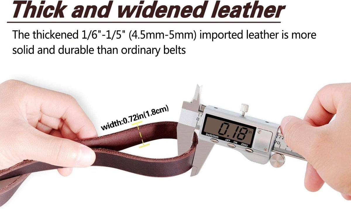 Leather Dog Leash 8ft, Heavy Duty Genuine Leather Braided Dog Training Leash, Soft and Strong Pet Lead for Large, Medium Dogs