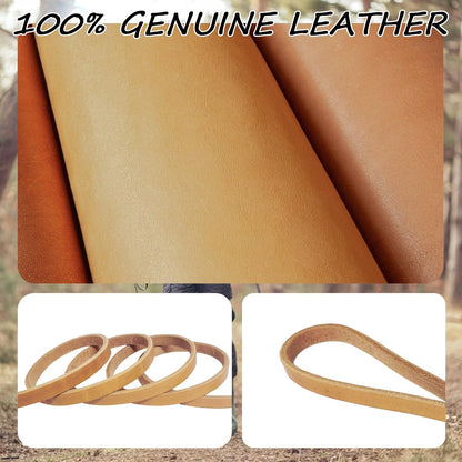 Leather Dog Leash 8ft, Heavy Duty Genuine Leather Braided Dog Training Leash, Soft and Strong Pet Lead for Large, Medium Dogs