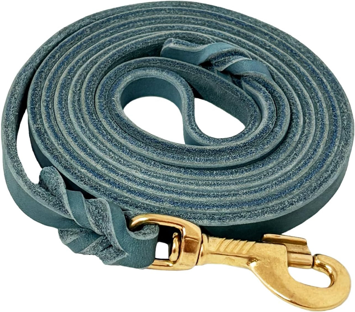 Leather Dog Leash 8ft, Heavy Duty Genuine Leather Braided Dog Training Leash, Soft and Strong Pet Lead for Large, Medium Dogs
