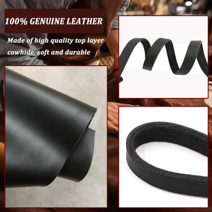 Leather Dog Leash 8ft, Heavy Duty Genuine Leather Braided Dog Training Leash, Soft and Strong Pet Lead for Large, Medium Dogs