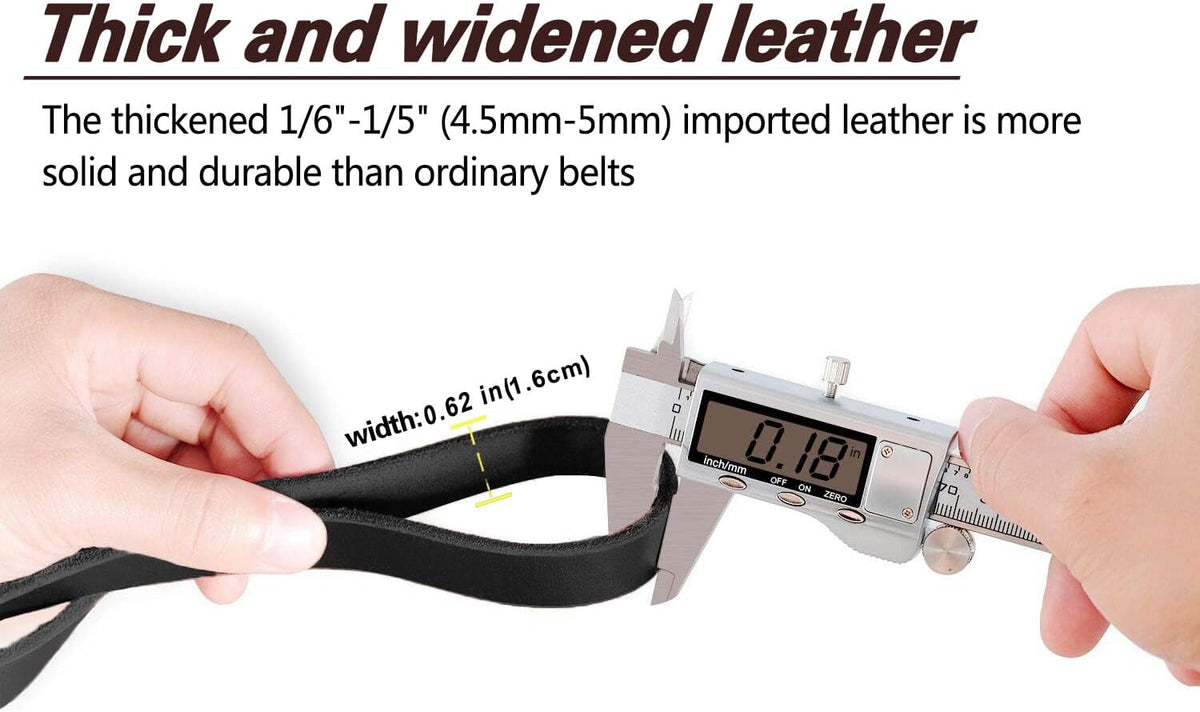 Leather Dog Leash 8ft, Heavy Duty Genuine Leather Braided Dog Training Leash, Soft and Strong Pet Lead for Large, Medium Dogs
