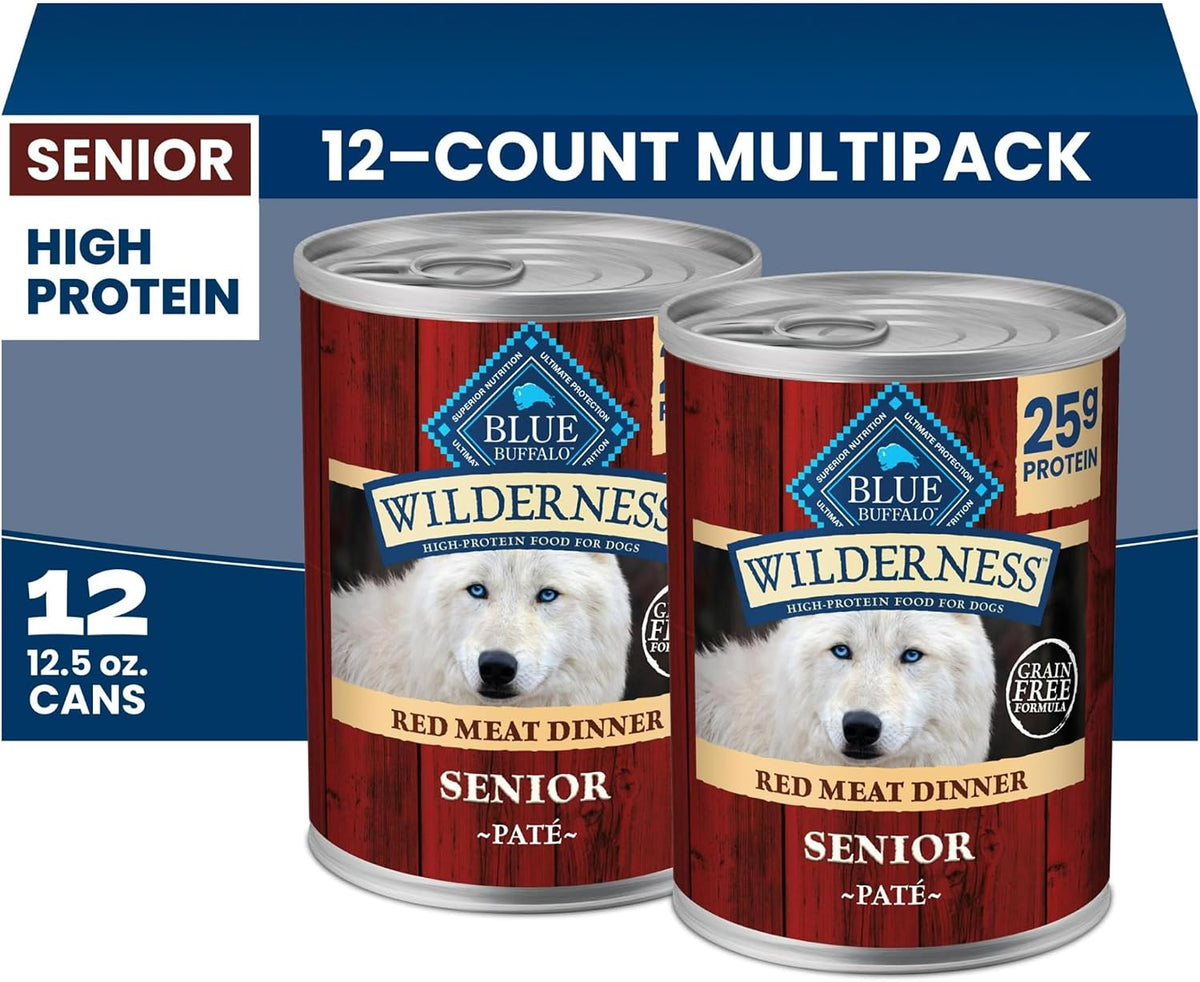 Blue Buffalo Wilderness Turkey & Chicken Senior Wet Dog Food, 12.5 oz, 12pk