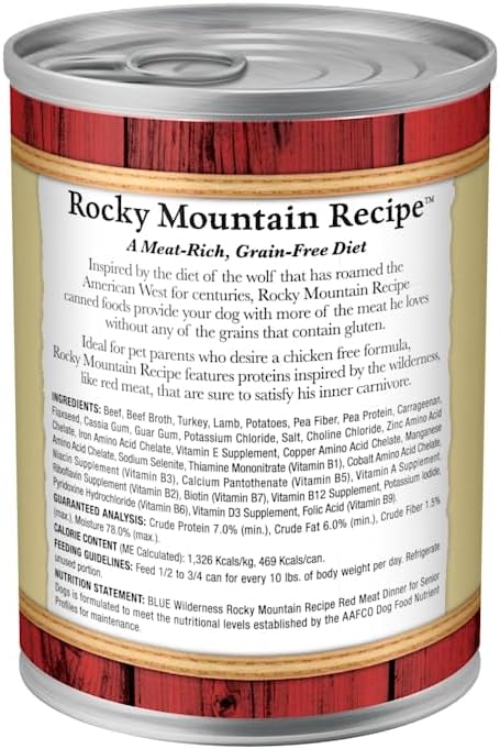 Blue Buffalo Wilderness Turkey & Chicken Senior Wet Dog Food, 12.5 oz, 12pk