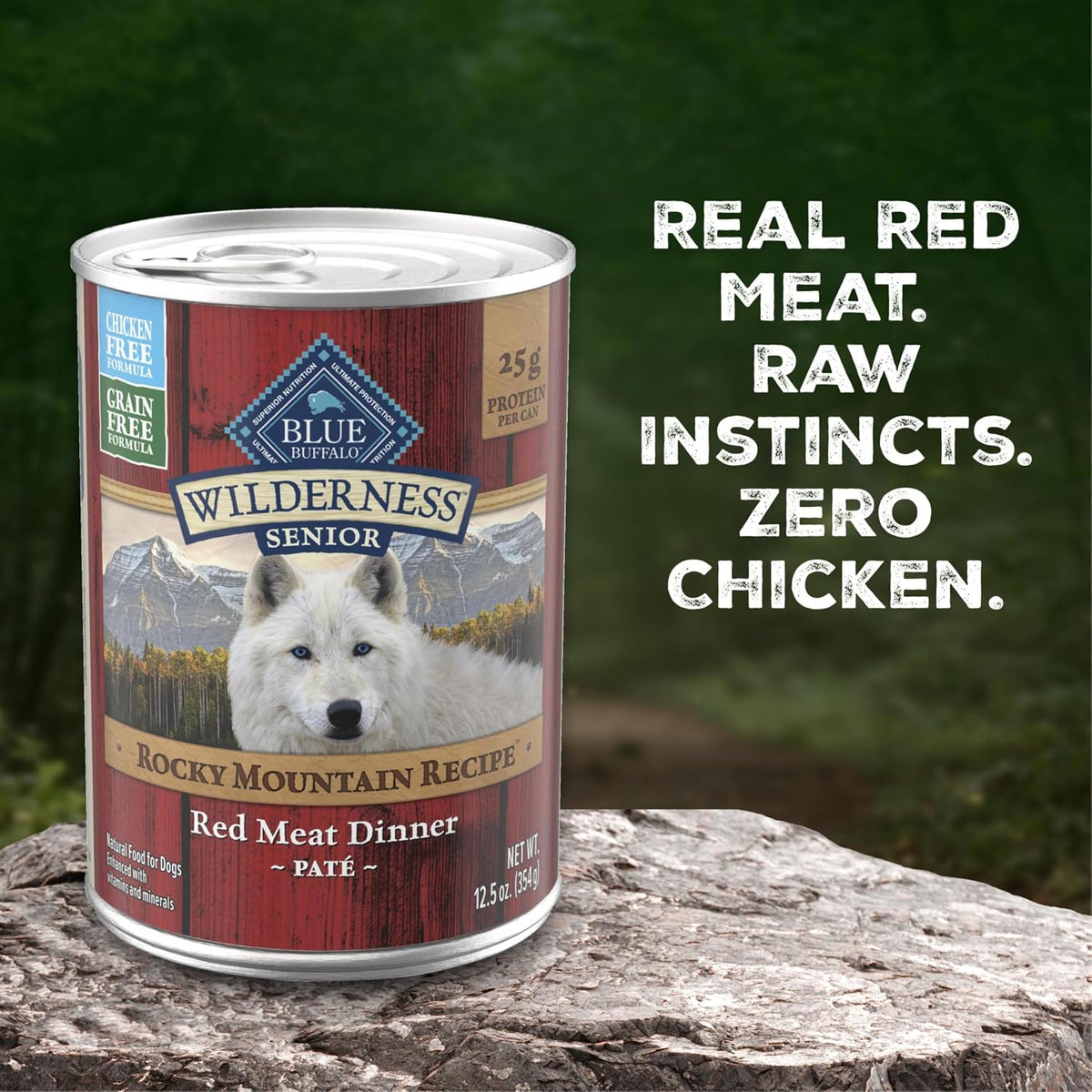 Blue Buffalo Wilderness Turkey & Chicken Senior Wet Dog Food, 12.5 oz, 12pk