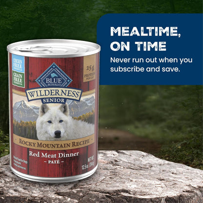 Blue Buffalo Wilderness Turkey & Chicken Senior Wet Dog Food, 12.5 oz, 12pk